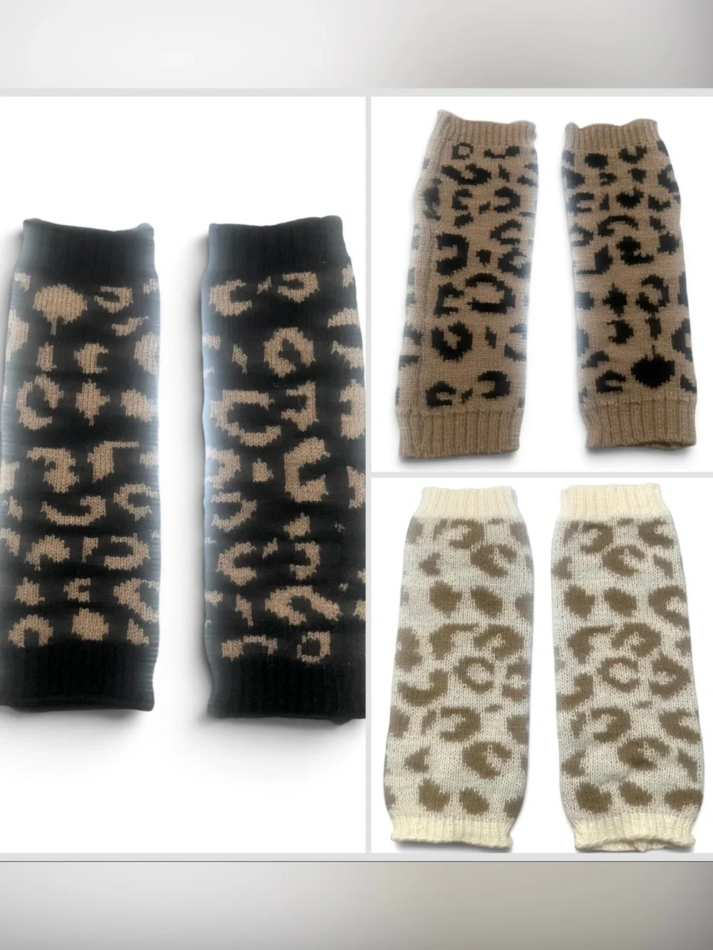 🔥CHOOSE A COLOR🆕Leopard Print Winter Fingerless Gloves
